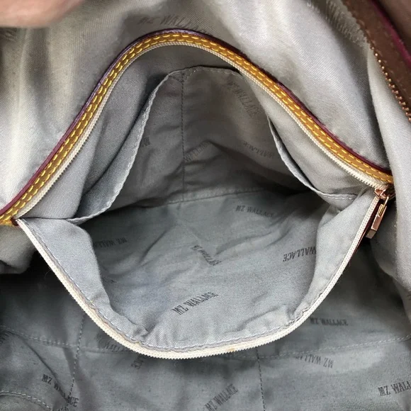 MZ WALLACE Kate Bag Large Brown and Rose Gold Shoulder Crossbody Nylon & Leather